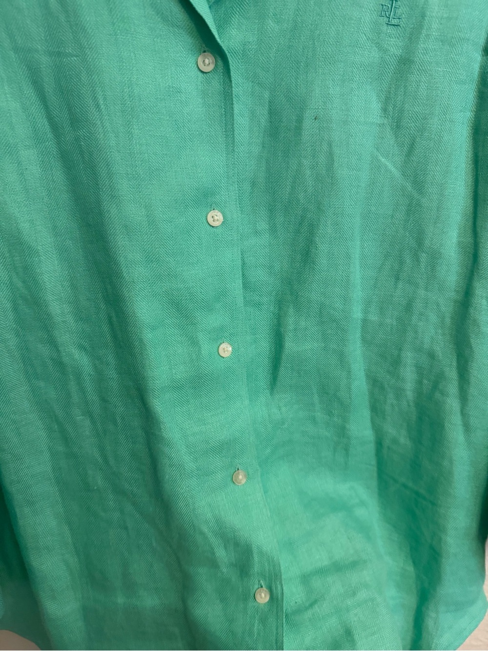 Lauren Ralph Lauren Linen Blouse with 3/4 Sleeves - Picture 5 of 8
